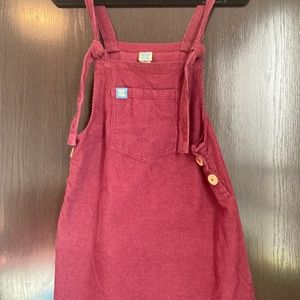 Lucy & Yak Mini Pini Corduroy Dress Burgundy Size Small